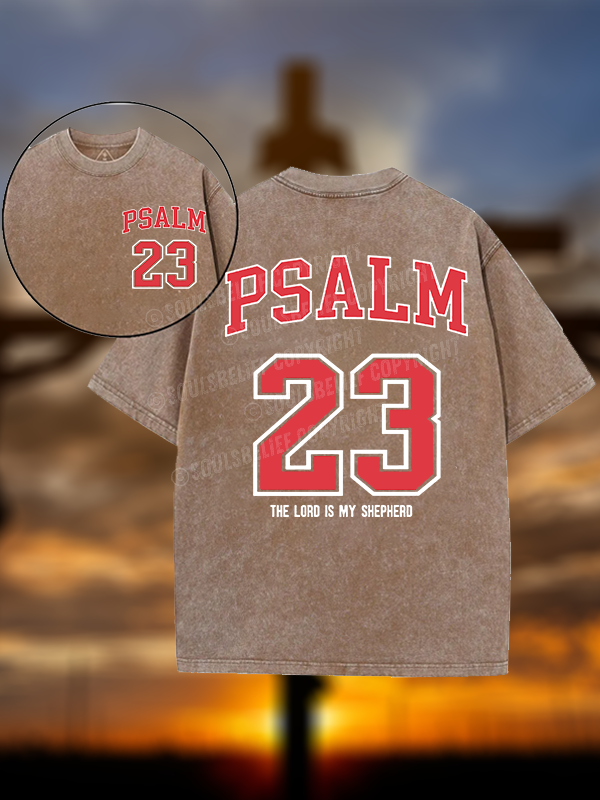 Psalm 23 Christian Washed T-Shirt