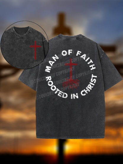 Man of Faith Christian Washed T-Shirt