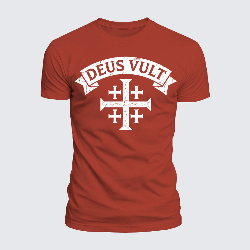 Deus Vult Jesus God Christian  – Luxe Mercerized Interlock Cotton Tee