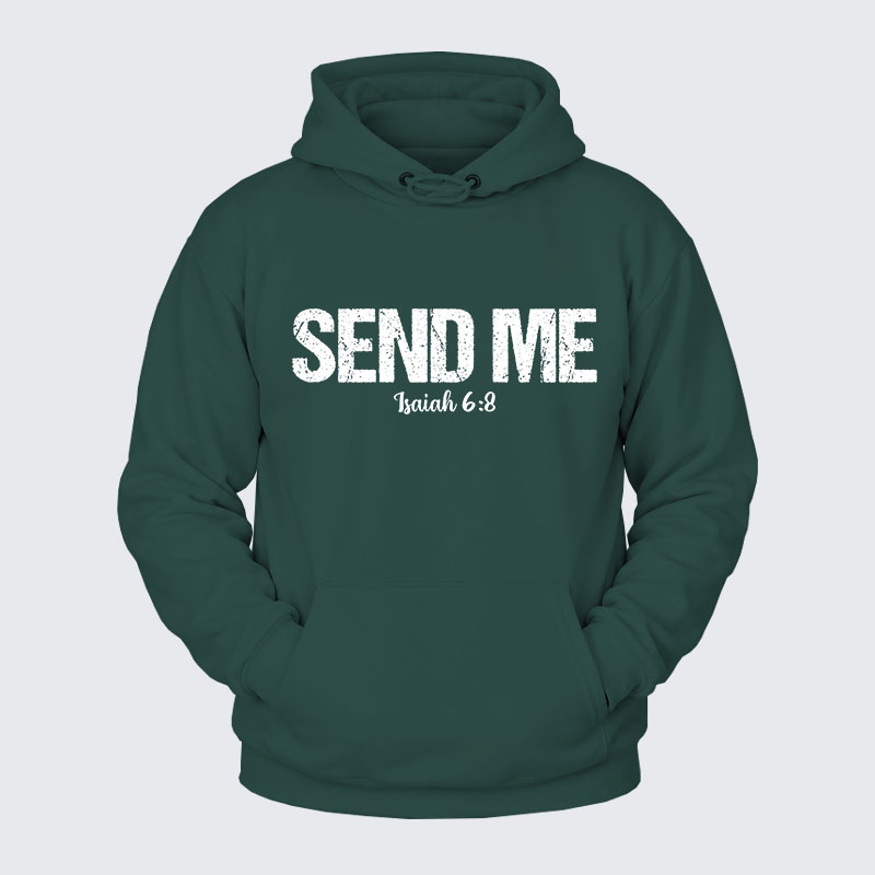Plush Fleece-Lined Hoodie - Isaiah 6:8 - SEND ME