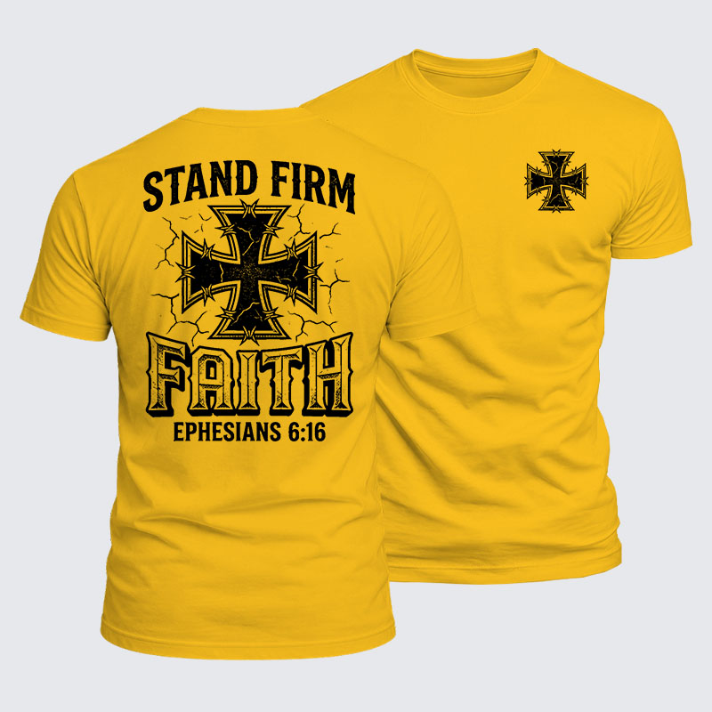 Stand Firm Faith Jesus God Christian  – Luxe Mercerized Interlock Cotton Tee