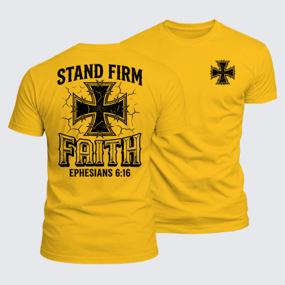 Stand Firm Faith Jesus God Christian  – Luxe Mercerized Interlock Cotton Tee