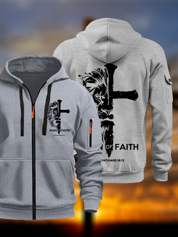 Man of Faith Jesus God Christian Zipper Hoodies