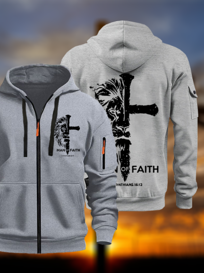 Man of Faith Jesus God Christian Zipper Hoodies