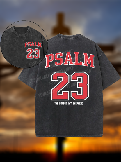 Psalm 23 Christian Washed T-Shirt
