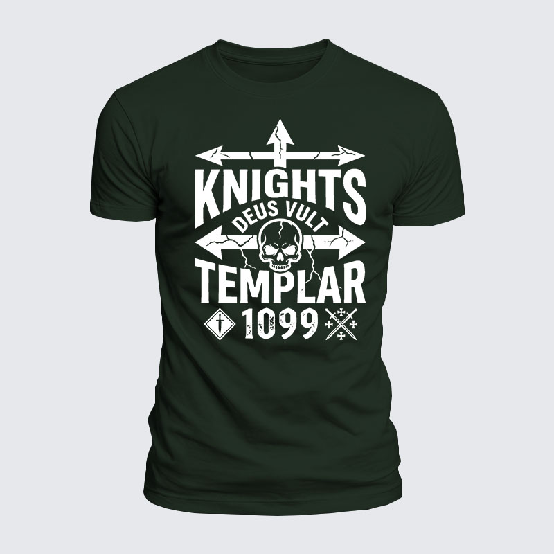 Luxe Mercerized Cotton Tee - Knights Templar Deus Vult