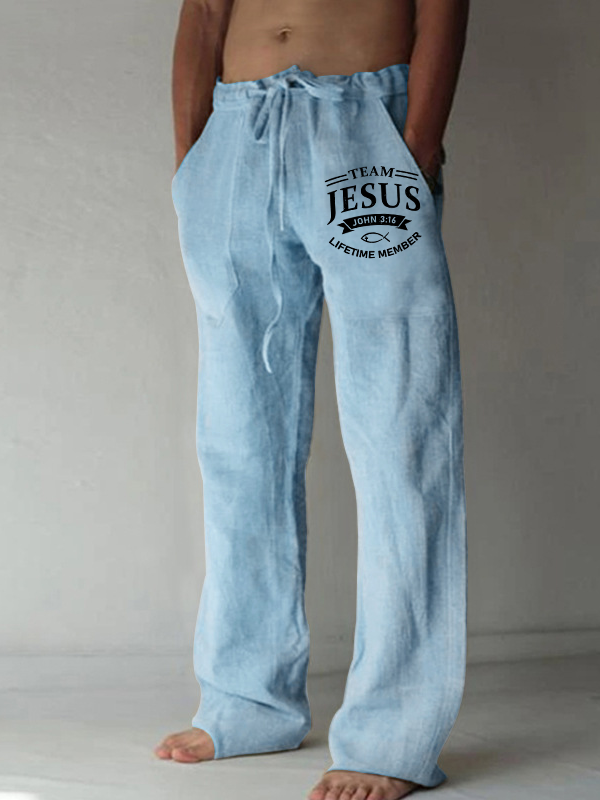 Men's Jesus Team Christian Beach Pants