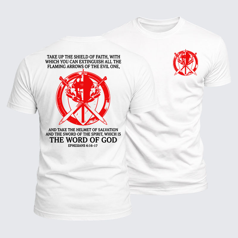Luxe Mercerized Cotton Tee - Knight Templar Christian Warrior The Shield Of Faith