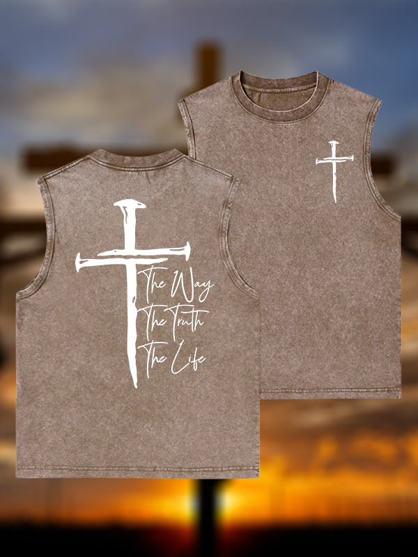 Jesus The Way The Truth The Life Jesus God Christian Washed Tank