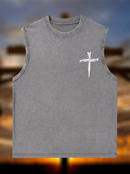 Cross Jesus God Christian Washed Tank