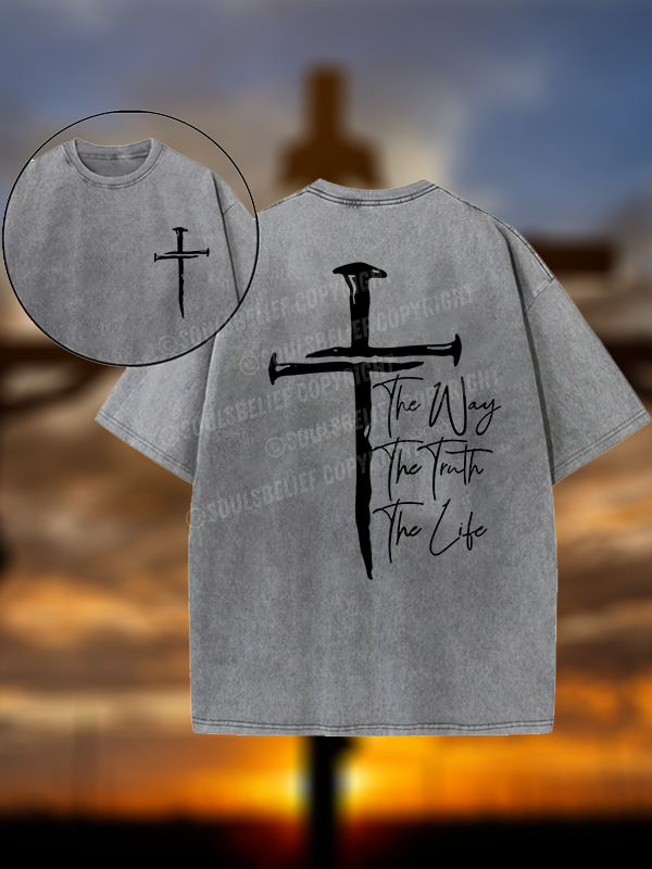 Jesus The Way The Truth The Life Jesus God Christian Washed T-Shirt