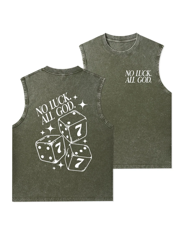 No Luck All God Christian Washed Tank