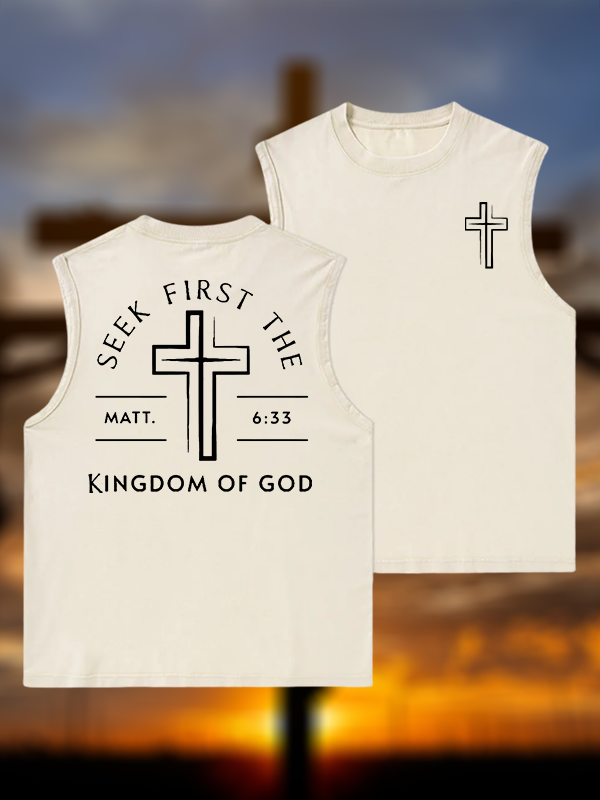 Seek First The Kingdom Of God Jesus God Christian Washed Tank