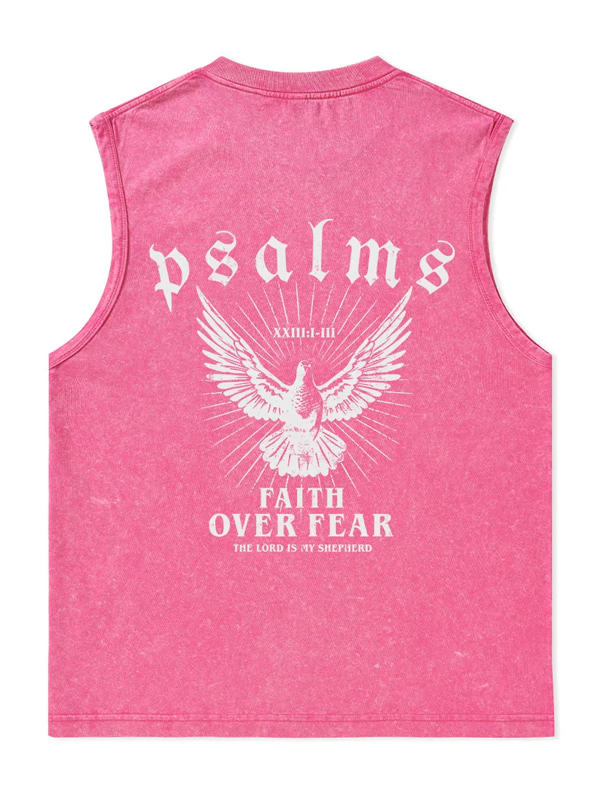 Faith Over Fear Christian Washed Tank