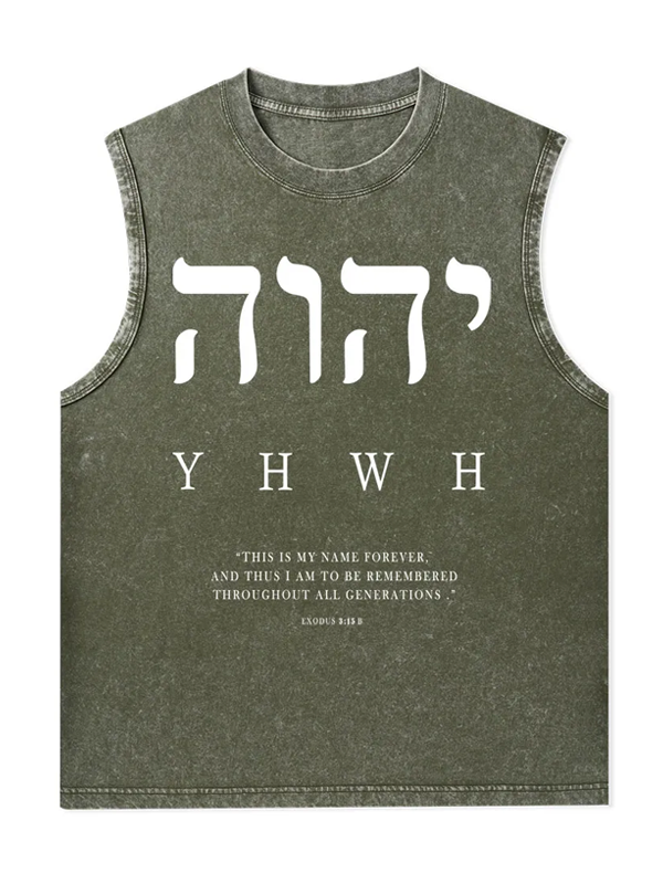 YHWH This Is My Name Forever Christian Washed Tank