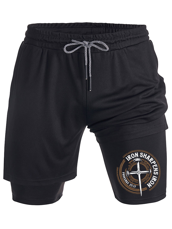 Iron Sharpens Iron - Proverbs 27:17 Christian Performance Shorts