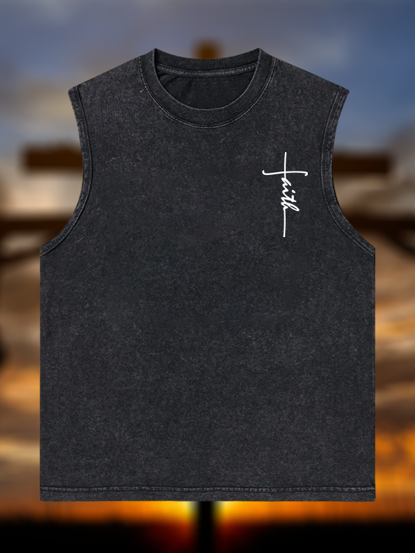 Faith Jesus God Christian Washed Tank