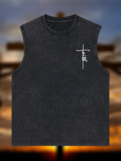 Faith Jesus God Christian Washed Tank
