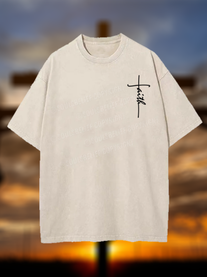 Faith Jesus God Christian Washed T-Shirt