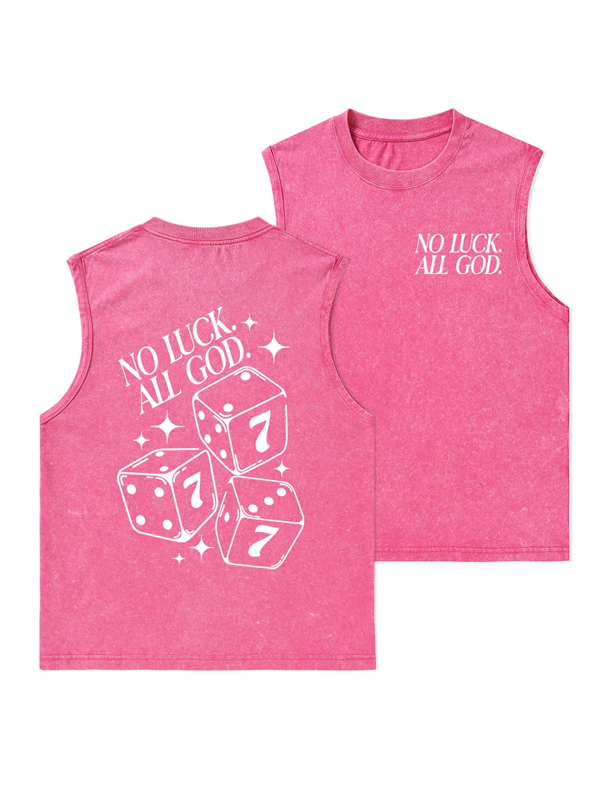 No Luck All God Christian Washed Tank