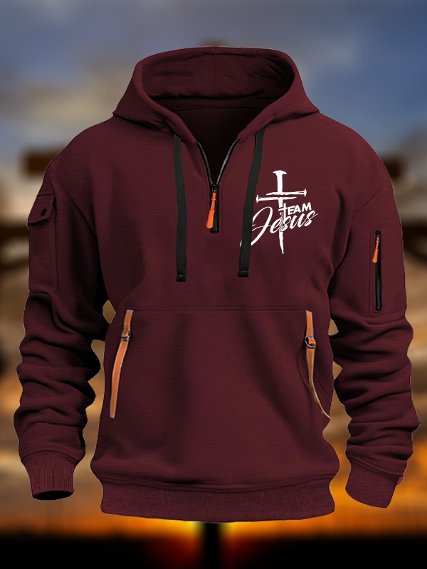 Jesus Team Cross  Jesus God Christian Zipper Hoodies