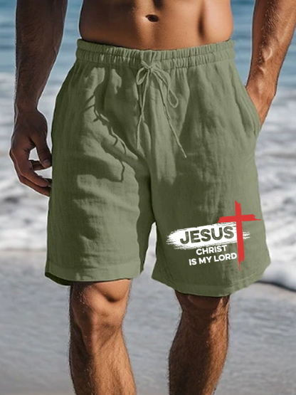 Jesus Christ Is My Lord Christian Beach Shorts