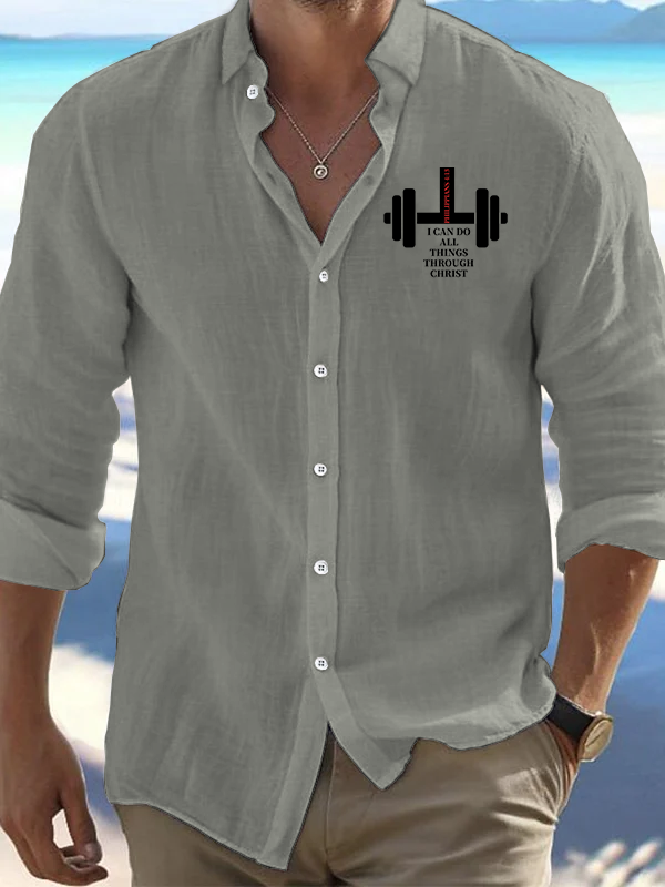 Fitness Philippians 4 : 13 Christian Resort Casual Shirt