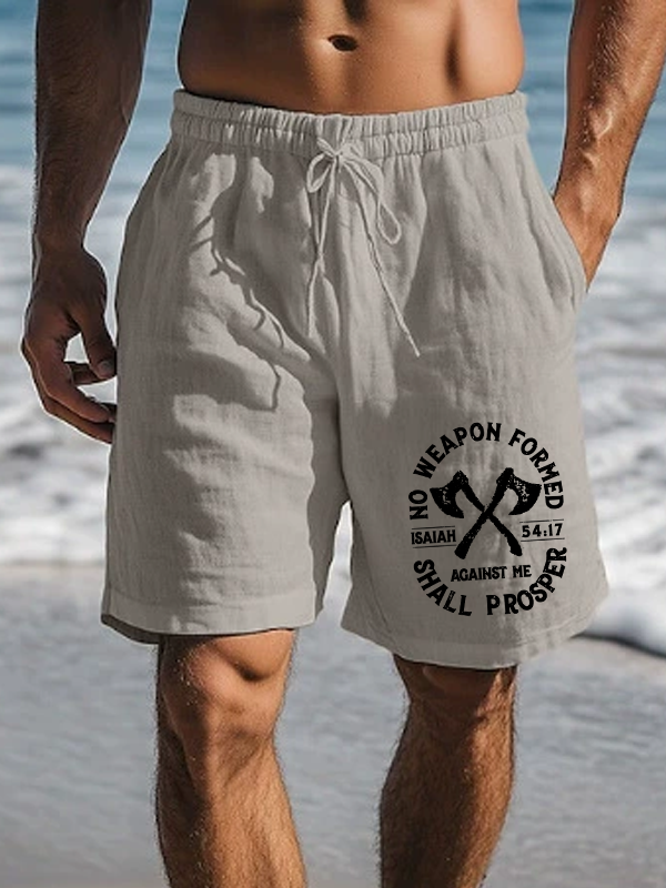 No Weapon Formed Shall Prosper - Isaiah 54:17 Christian Beach Shorts