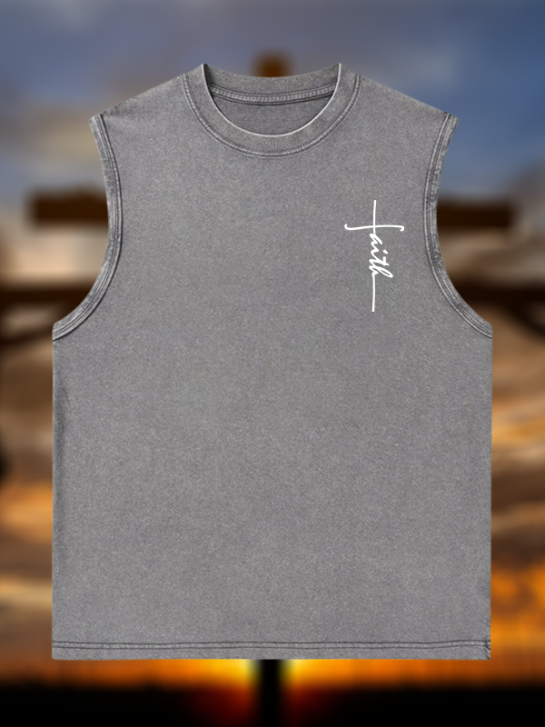 Faith Jesus God Christian Washed Tank