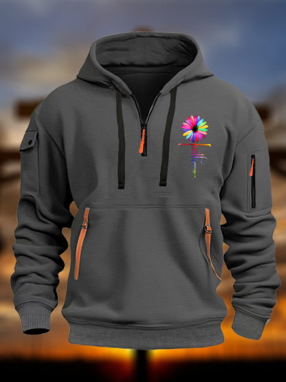 Colorful Sunflower Faith Jesus God Christian Zipper Hoodies