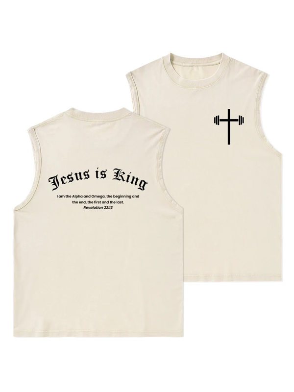 Jesus Is King  Christian Washed Tank
