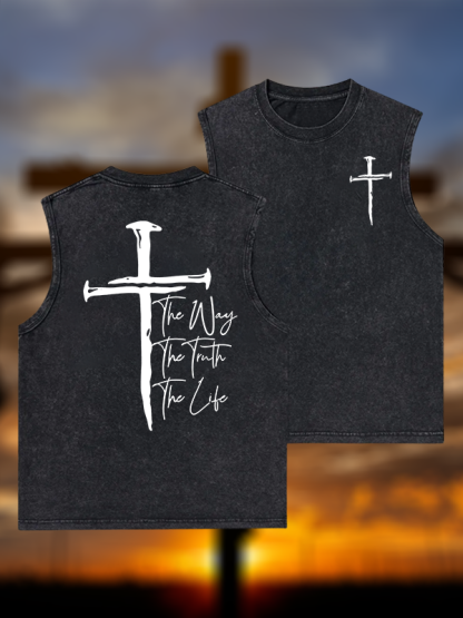 Jesus The Way The Truth The Life Jesus God Christian Washed Tank