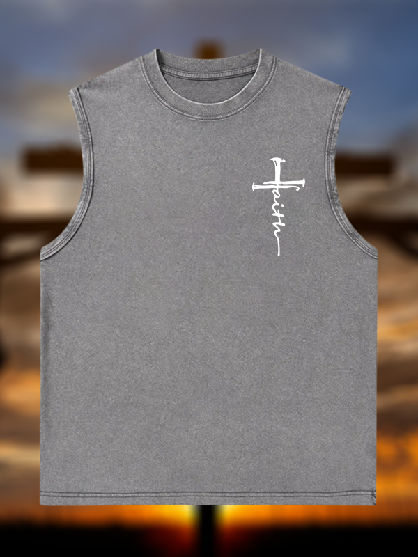 Cross Jesus God Christian Washed Tank