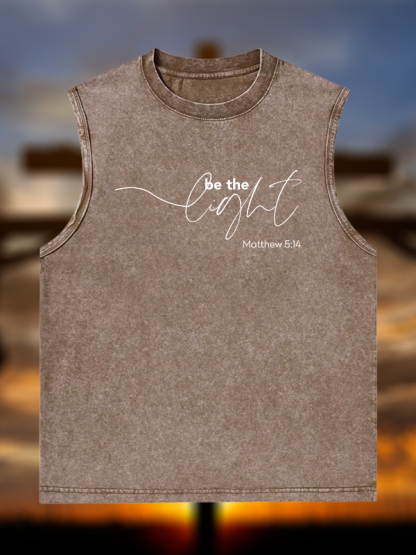 Be The Light Jesus God Christian Washed Tank