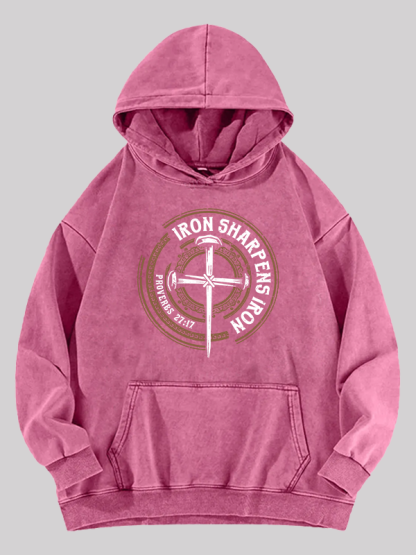 Iron Sharpens Iron - Proverbs 27:17 Washed Hoodie