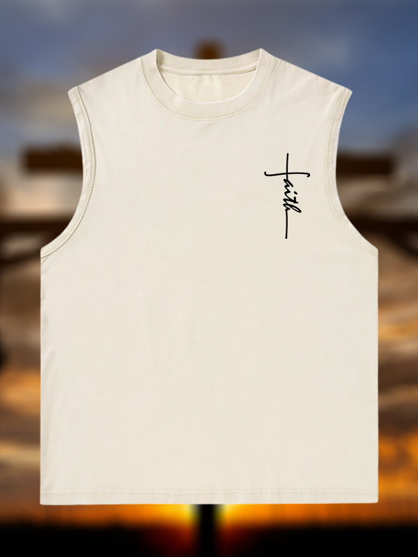 Faith Jesus God Christian Washed Tank