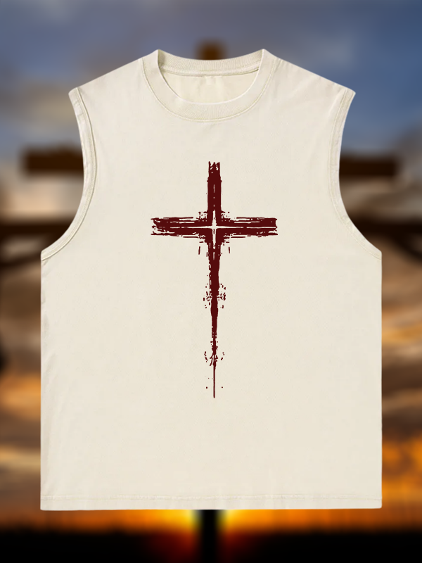 Light of Cross Jesus God Christian Washed Tank