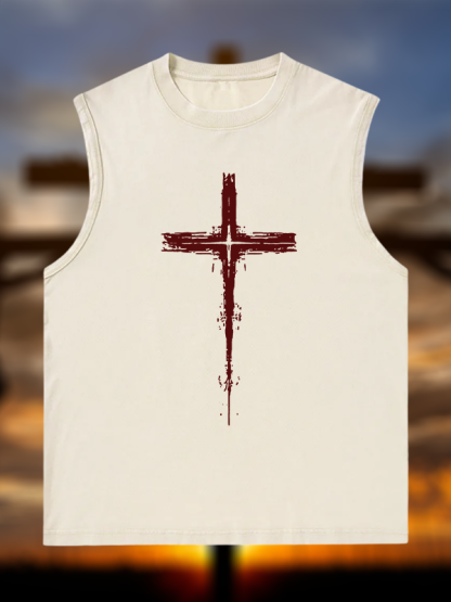 Light of Cross Jesus God Christian Washed Tank