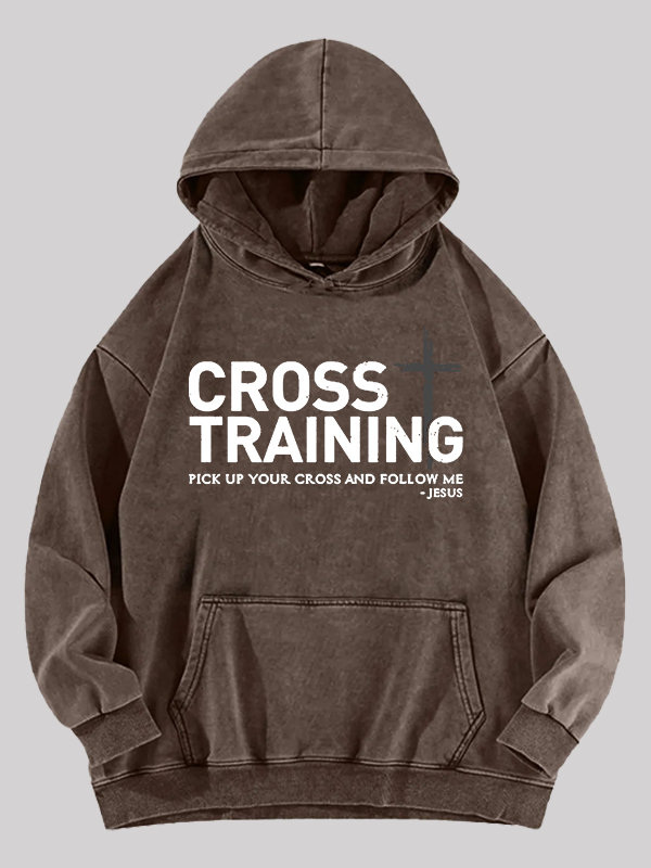 Cross Training Jesus God Christian Washed Hoodie