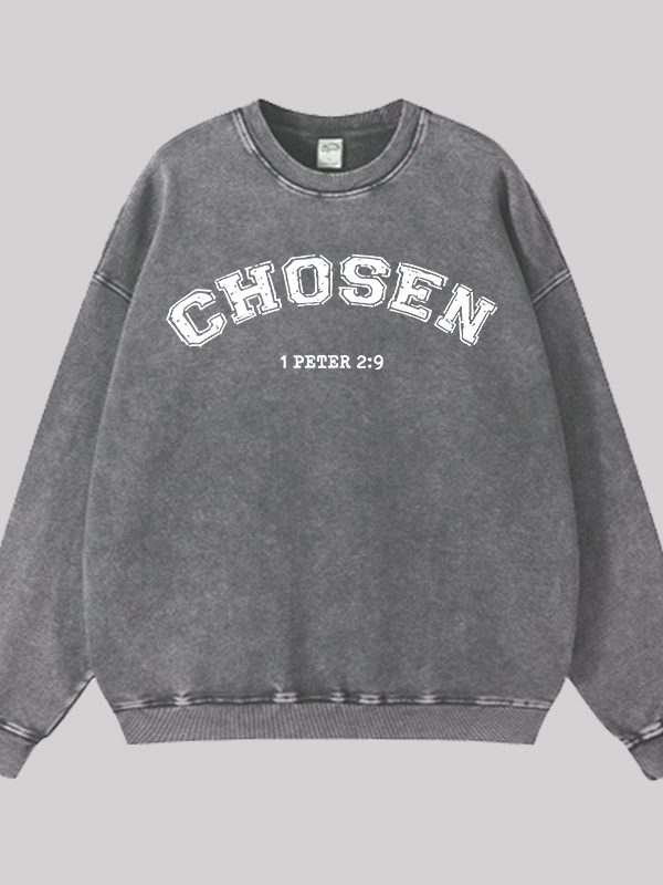 Chosen Jesus God Christian Washed Sweatshirt