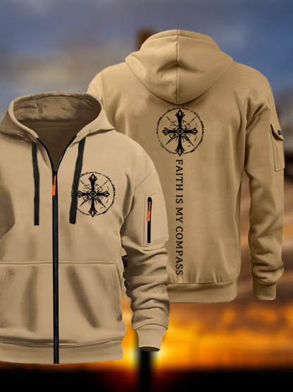 Faith Is My Compass Jesus God Christian Zipper Hoodies