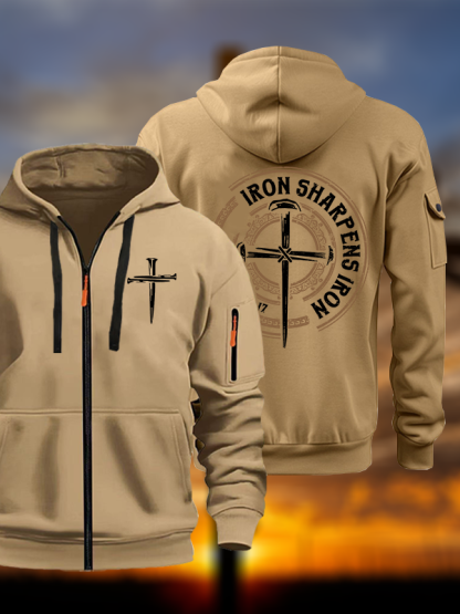Iron Sharpens Iron - Proverbs 27:17 Jesus God Christian Zipper Hoodies
