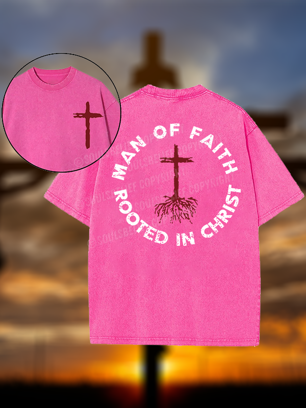 Man of Faith Christian Washed T-Shirt
