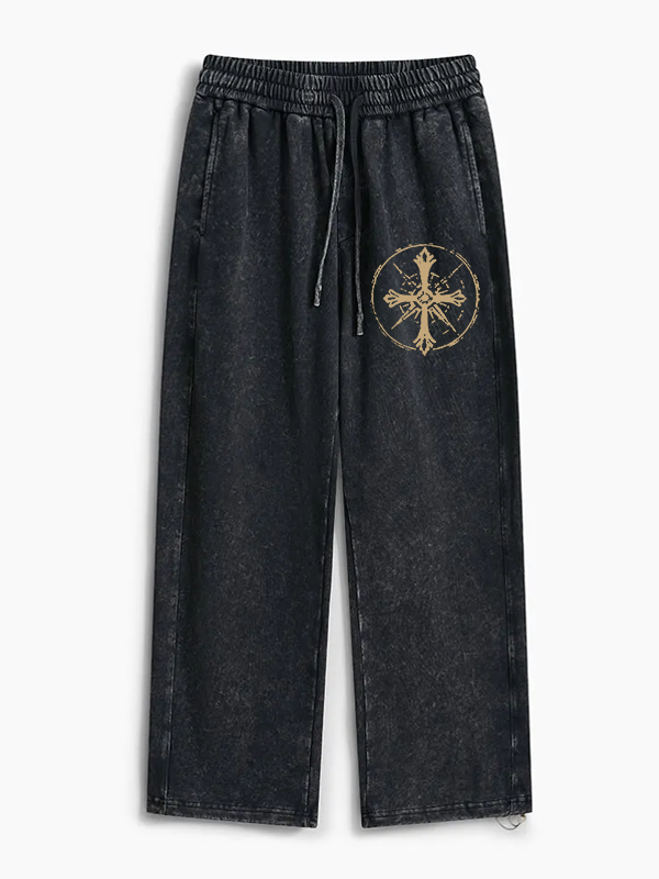 Faith Is My Compass Jesus God Christian Washed Sweatpants