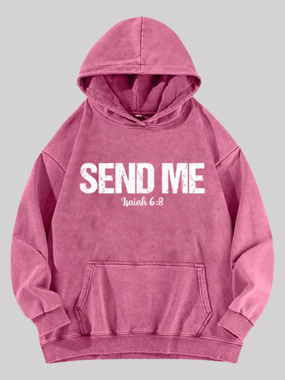 Isaiah 6:8 - SEND ME Jesus God Christian Washed Hoodie
