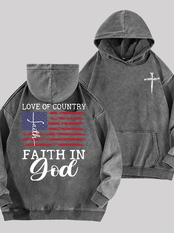 Faith In God Jesus God Christian Washed Hoodie