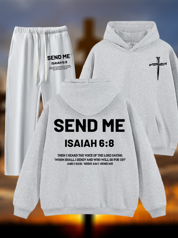 Send Me Jesus God Christian Plush Fleece-Lined Hoodie Set