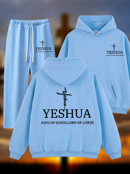 [Copy]Jesus The Way The Truth The Life Jesus God Christian Plush Fleece-Lined Hoodie Set