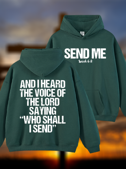 Send Me Isaiah 6:8 Jesus God Christian Plush Fleece-Lined Hoodie