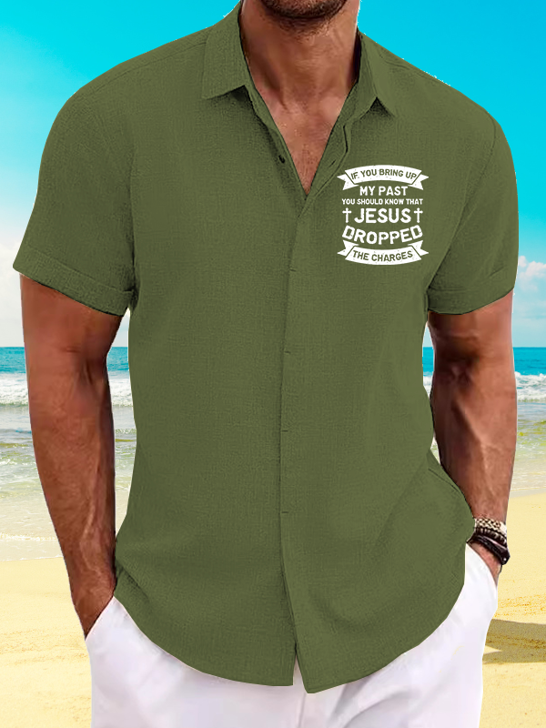 Jesus Dropped The Charges Jesus God  Christian Short Sleeve Shirt